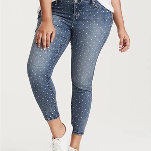 Torrid Polka Dot Cropped Jegging Sz16